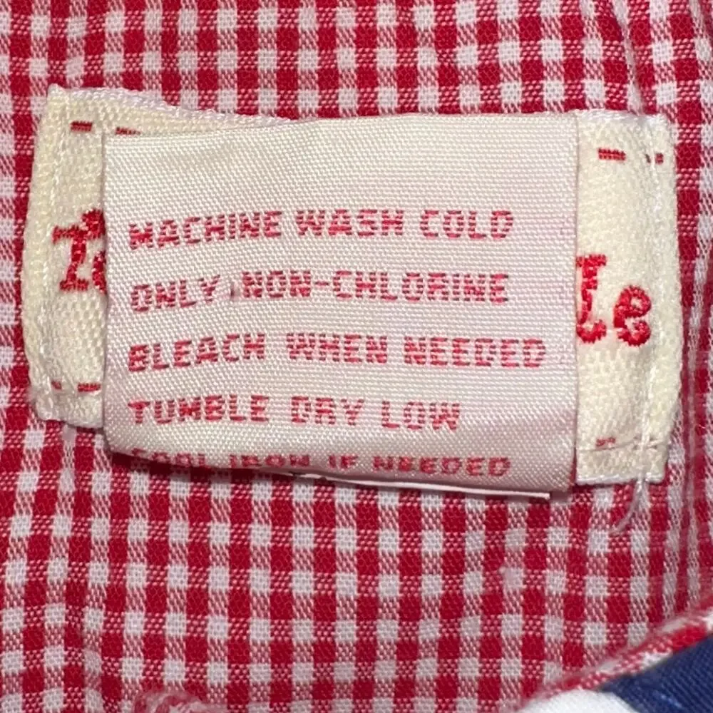 Vintage Toffee Apple Girls Red Gingham Patriotic Star Sailor Collar Dress Size 5